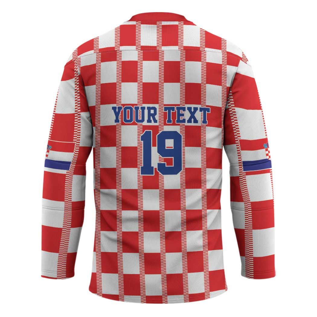 Custom World Football 2026 Croatia Hockey Jersey Vatreni Checkerboard Style - Wonder Print Shop
