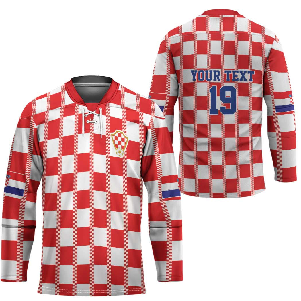 Custom World Football 2026 Croatia Hockey Jersey Vatreni Checkerboard Style - Wonder Print Shop