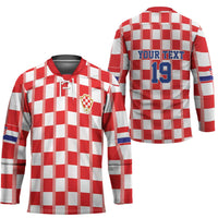 Custom World Football 2026 Croatia Hockey Jersey Vatreni Checkerboard Style - Wonder Print Shop