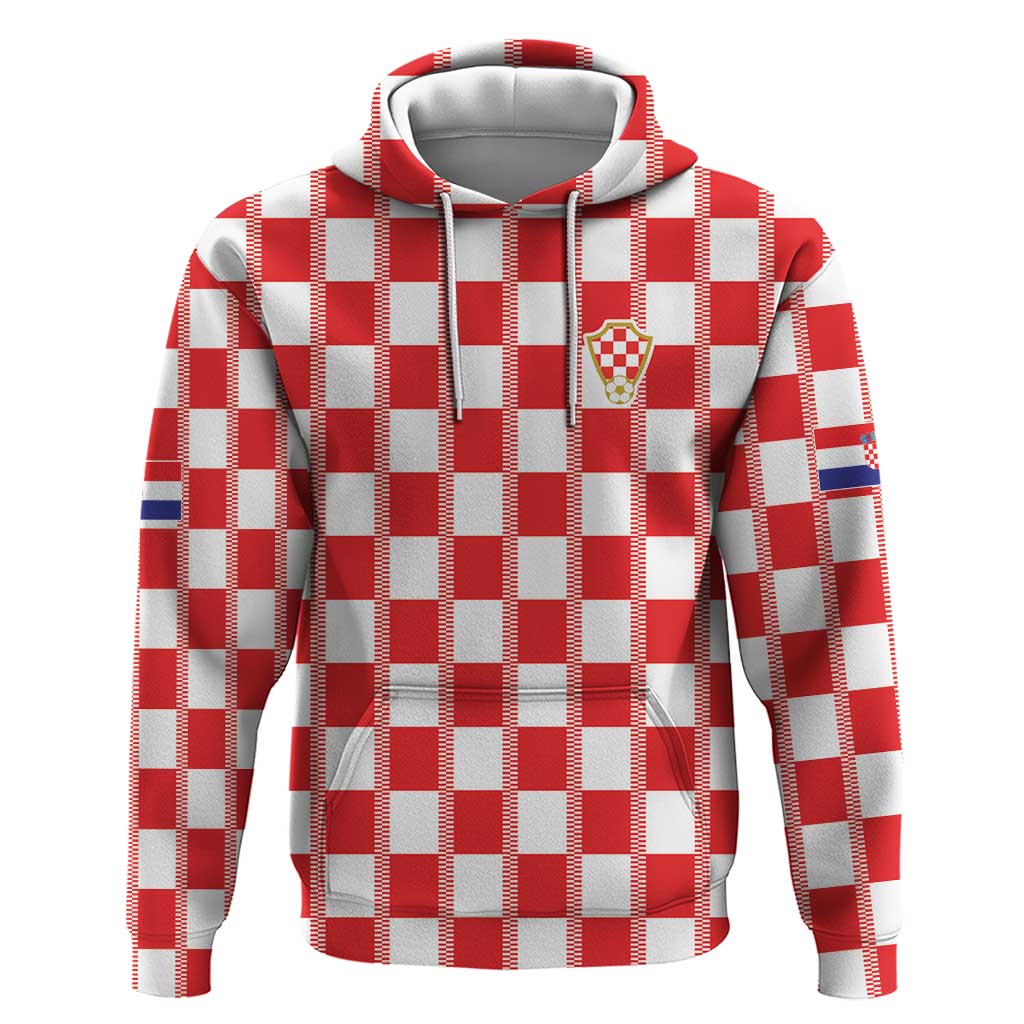 Custom World Football 2026 Croatia Hoodie Vatreni Checkerboard Style - Wonder Print Shop