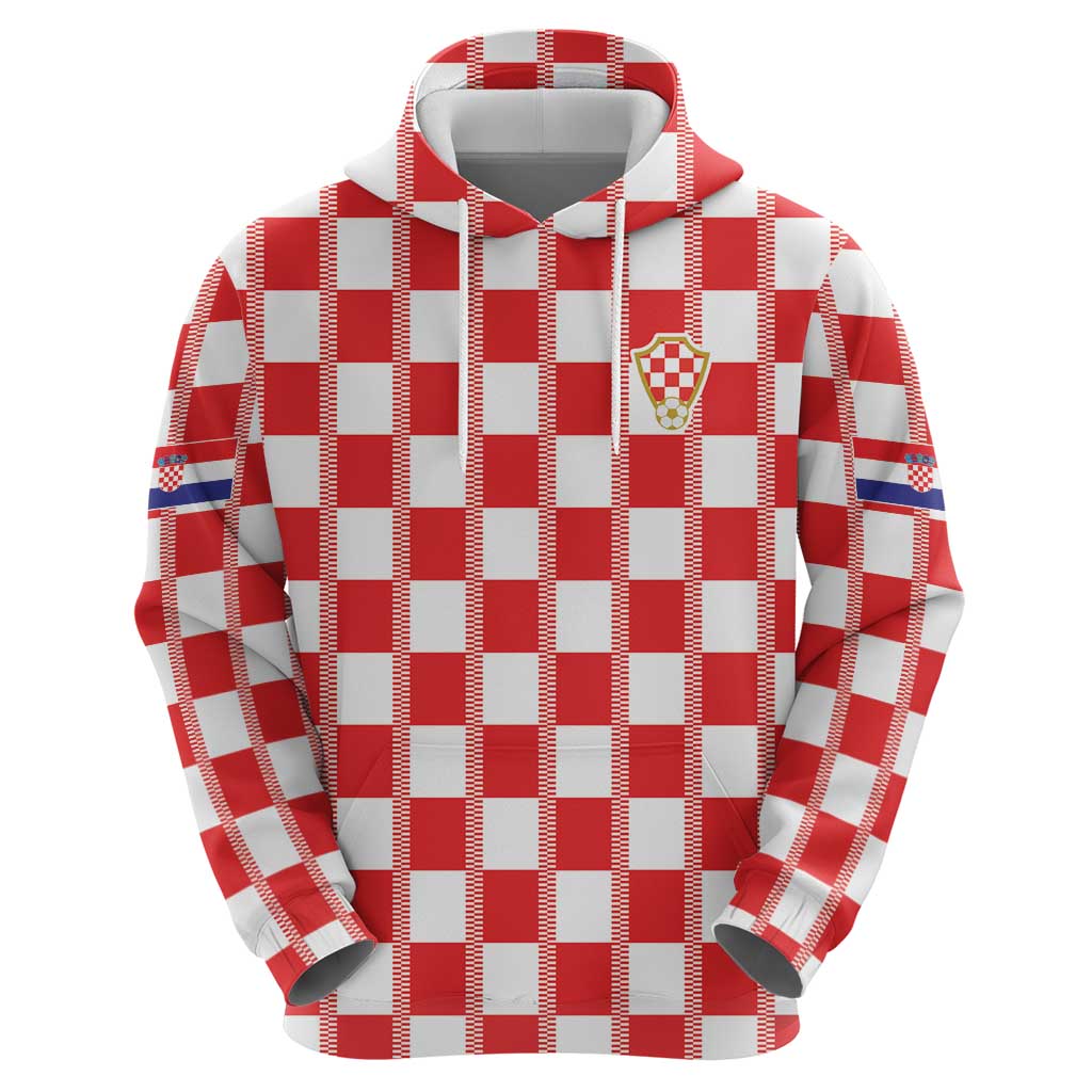 Custom World Football 2026 Croatia Hoodie Vatreni Checkerboard Style - Wonder Print Shop
