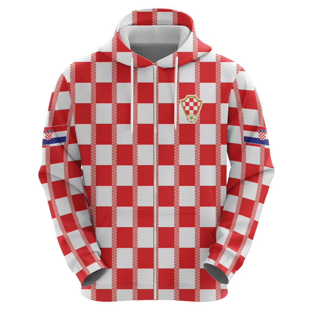 Custom World Football 2026 Croatia Hoodie Vatreni Checkerboard Style - Wonder Print Shop