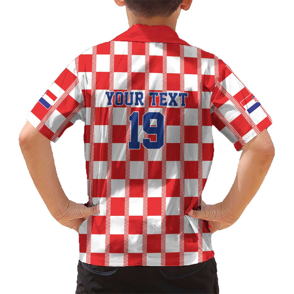 Custom World Football 2026 Croatia Kid Hawaiian Shirt Vatreni Checkerboard Style - Wonder Print Shop