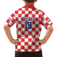 Custom World Football 2026 Croatia Kid Hawaiian Shirt Vatreni Checkerboard Style - Wonder Print Shop