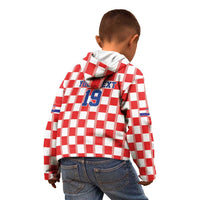 Custom World Football 2026 Croatia Kid Hoodie Vatreni Checkerboard Style - Wonder Print Shop