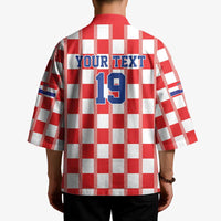 Custom World Football 2026 Croatia Kimono Vatreni Checkerboard Style - Wonder Print Shop