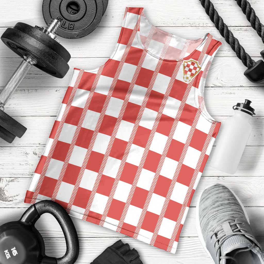 Custom World Football 2026 Croatia Men Tank Top Vatreni Checkerboard Style - Wonder Print Shop