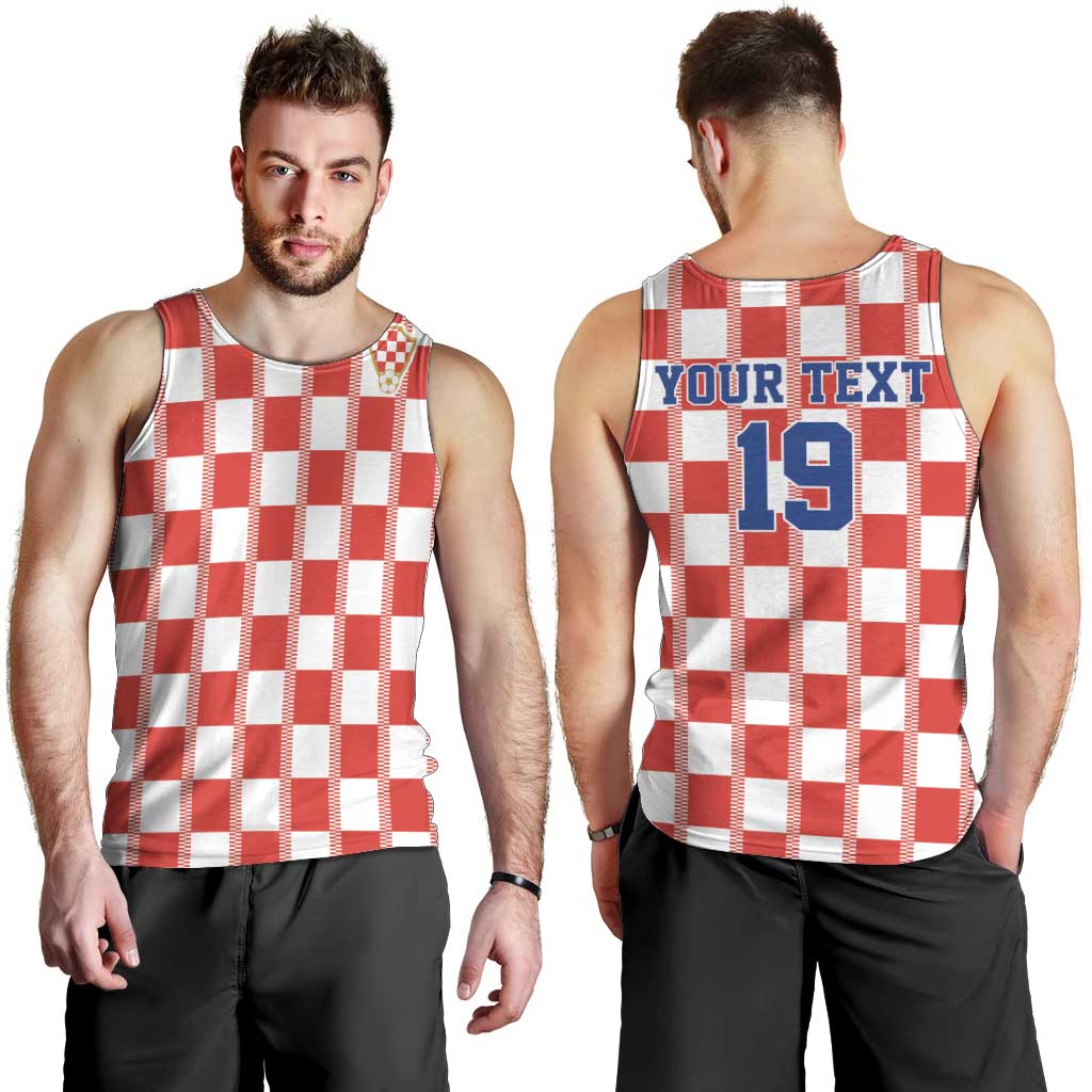 Custom World Football 2026 Croatia Men Tank Top Vatreni Checkerboard Style - Wonder Print Shop