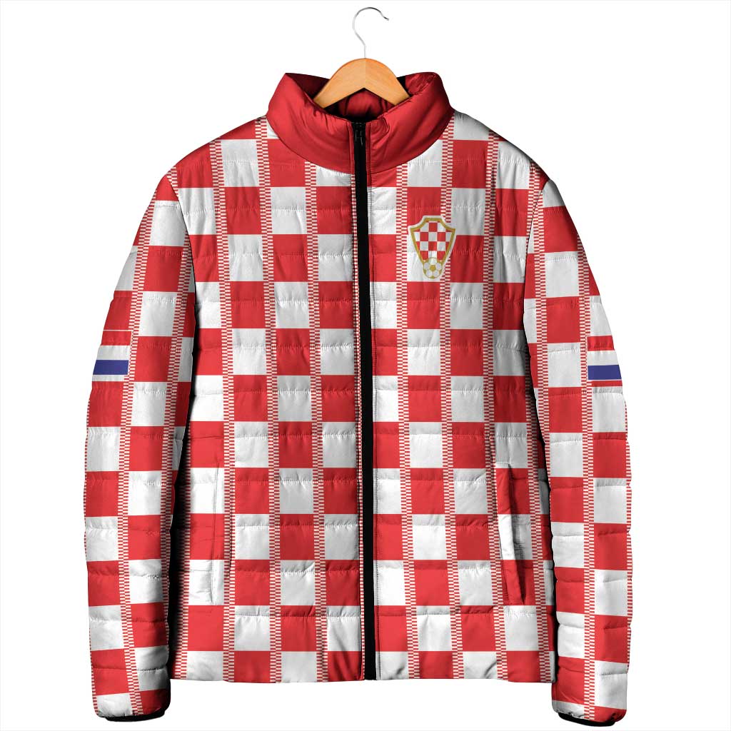 Custom World Football 2026 Croatia Padded Jacket Vatreni Checkerboard Style - Wonder Print Shop