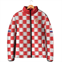 Custom World Football 2026 Croatia Padded Jacket Vatreni Checkerboard Style - Wonder Print Shop