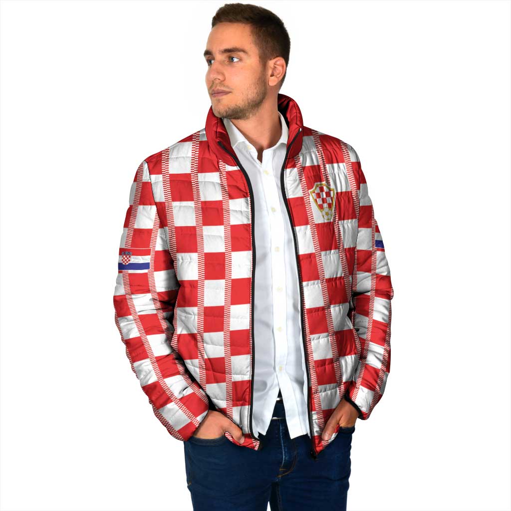 Custom World Football 2026 Croatia Padded Jacket Vatreni Checkerboard Style - Wonder Print Shop
