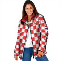 Custom World Football 2026 Croatia Padded Jacket Vatreni Checkerboard Style - Wonder Print Shop