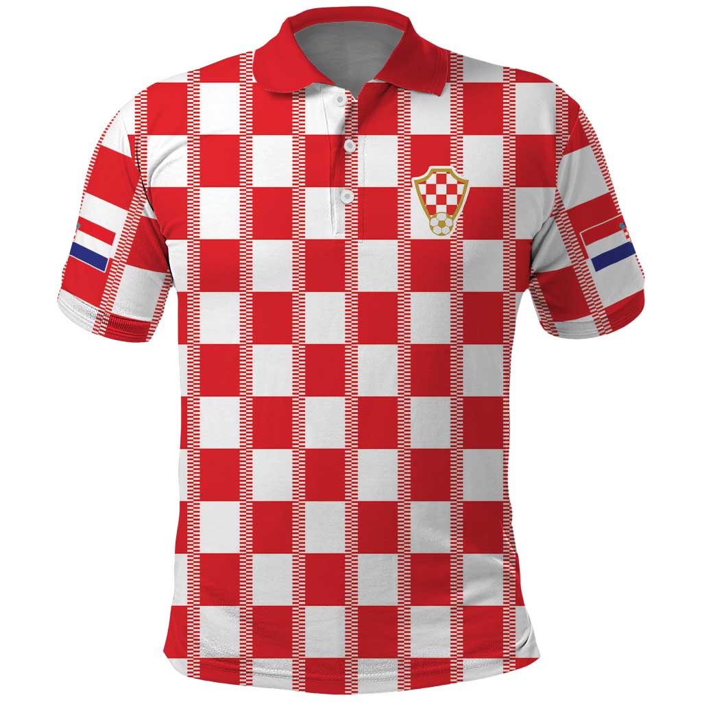 Custom World Football 2026 Croatia Polo Shirt Vatreni Checkerboard Style - Wonder Print Shop