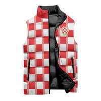 Custom World Football 2026 Croatia Sleeveless Puffer Jacket Vatreni Checkerboard Style - Wonder Print Shop