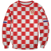 Custom World Football 2026 Croatia Sweatshirt Vatreni Checkerboard Style - Wonder Print Shop