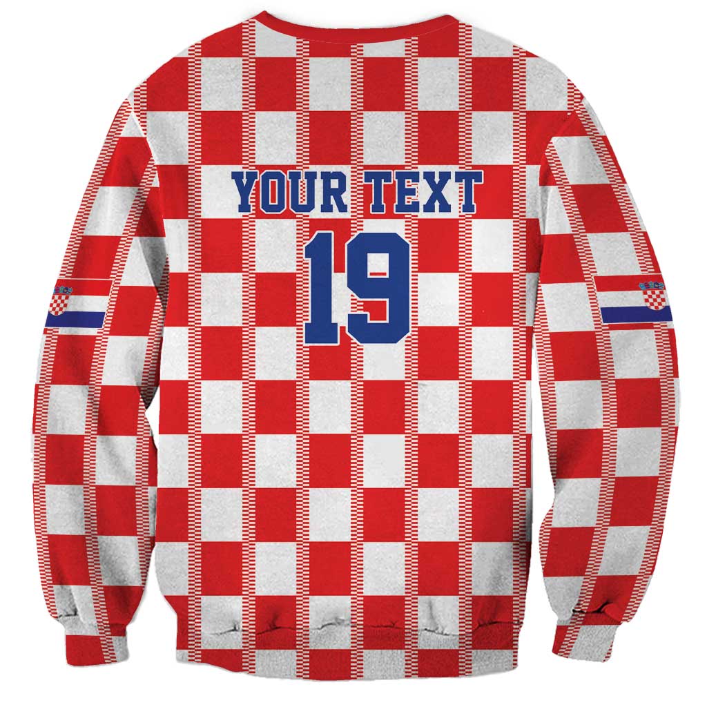 Custom World Football 2026 Croatia Sweatshirt Vatreni Checkerboard Style - Wonder Print Shop
