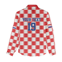 Custom World Football 2026 Croatia Women Casual Shirt Vatreni Checkerboard Style - Wonder Print Shop