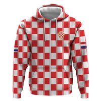Custom World Football 2026 Croatia Zip Hoodie Vatreni Checkerboard Style - Wonder Print Shop