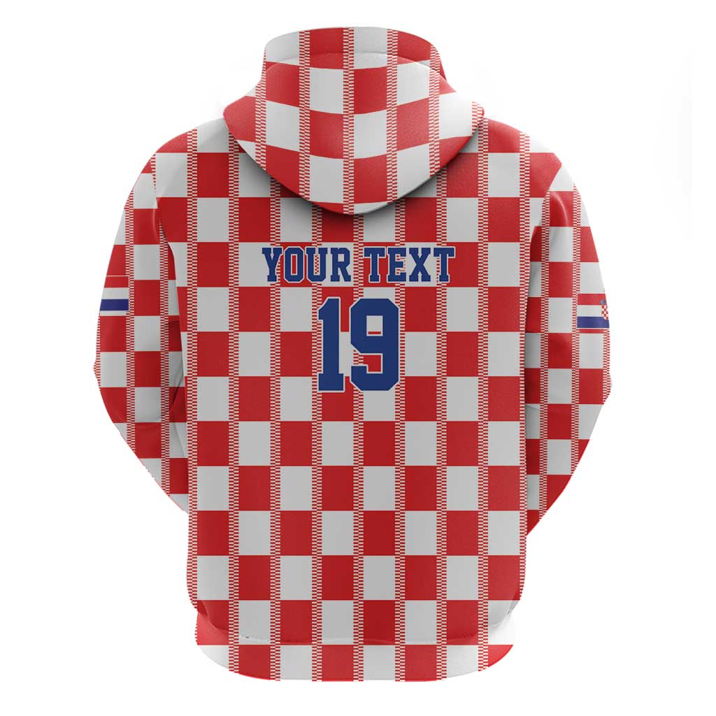 Custom World Football 2026 Croatia Zip Hoodie Vatreni Checkerboard Style - Wonder Print Shop