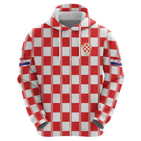 Custom World Football 2026 Croatia Zip Hoodie Vatreni Checkerboard Style - Wonder Print Shop