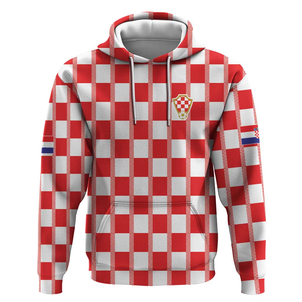 Custom World Football 2026 Croatia Zip Hoodie Vatreni Checkerboard Style - Wonder Print Shop