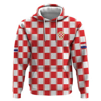 Custom World Football 2026 Croatia Zip Hoodie Vatreni Checkerboard Style - Wonder Print Shop