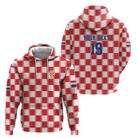 Custom World Football 2026 Croatia Zip Hoodie Vatreni Checkerboard Style - Wonder Print Shop