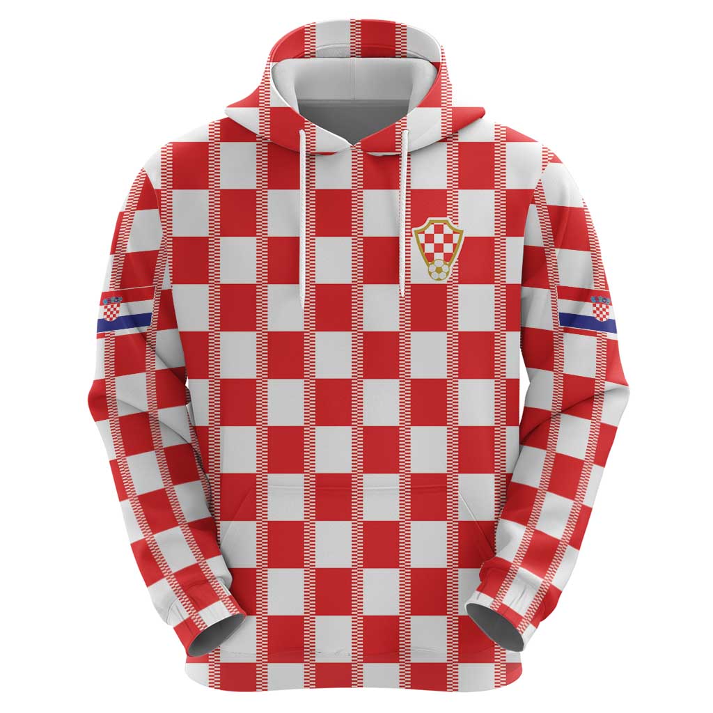 Custom World Football 2026 Croatia Zip Hoodie Vatreni Checkerboard Style - Wonder Print Shop