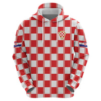 Custom World Football 2026 Croatia Zip Hoodie Vatreni Checkerboard Style - Wonder Print Shop