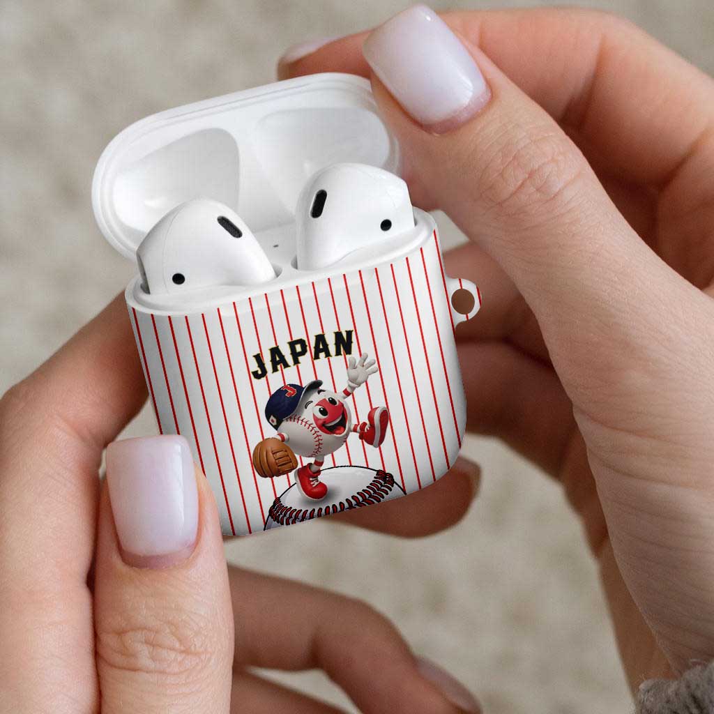 Japan Baseball AirPods Case Japanese Flag Mascot Design