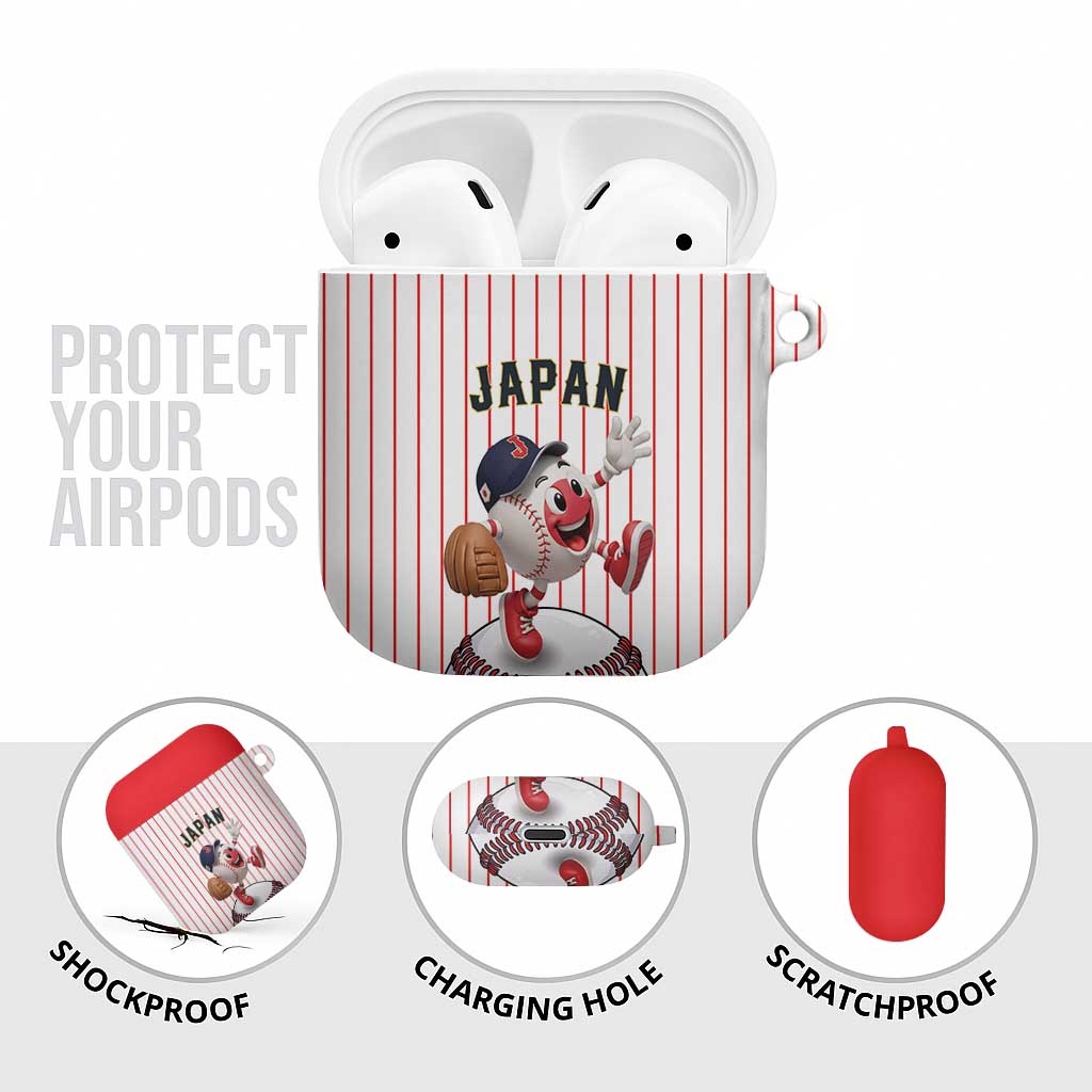 Japan Baseball AirPods Case Japanese Flag Mascot Design