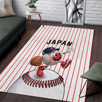 Japan Baseball Area Rug Japanese Flag Mascot Design