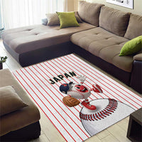 Japan Baseball Area Rug Japanese Flag Mascot Design