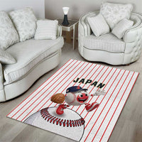 Japan Baseball Area Rug Japanese Flag Mascot Design