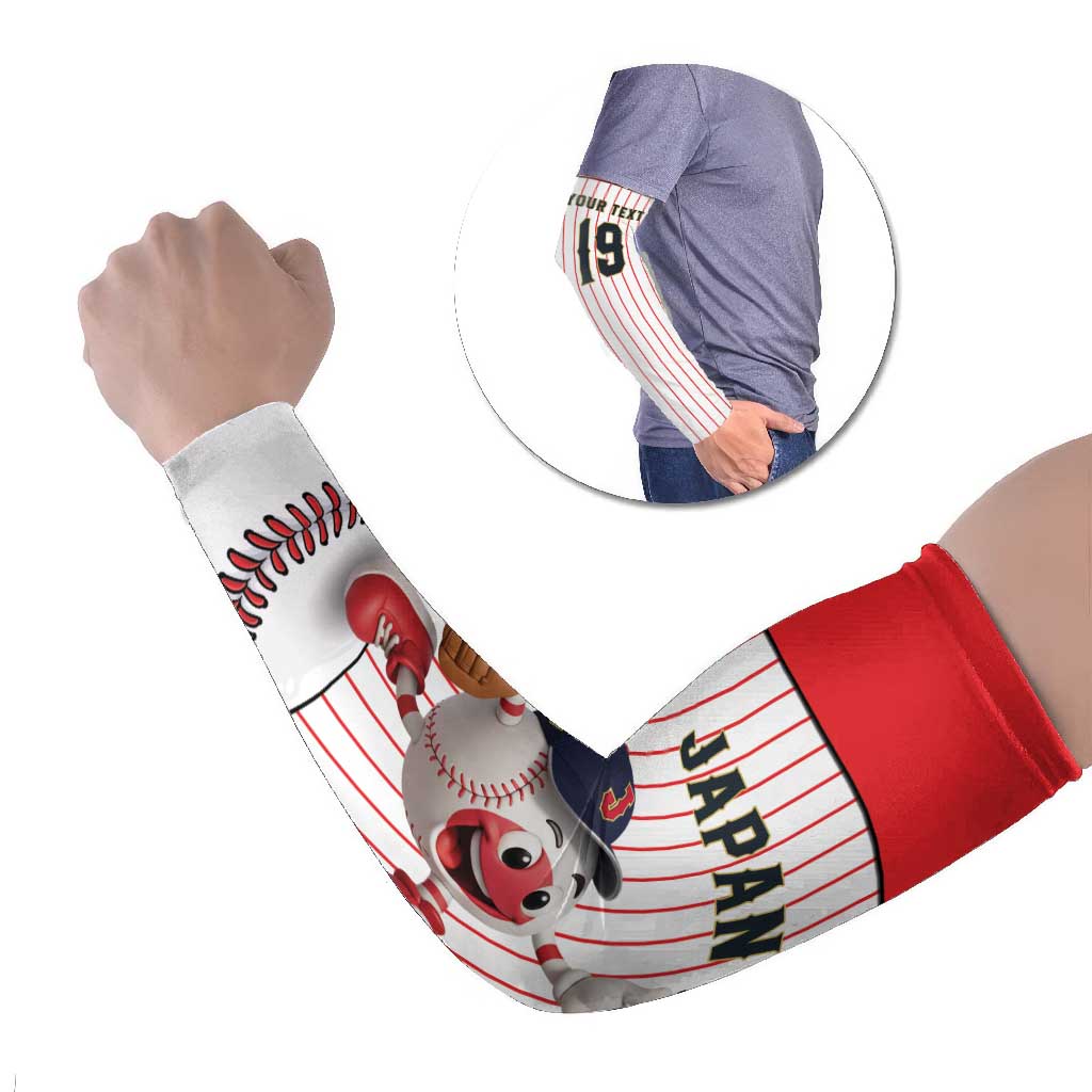 Japan Baseball Custom Arm Sleeves Japanese Flag Mascot Design