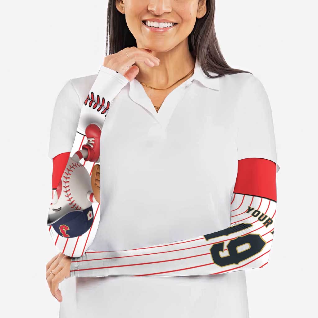 Japan Baseball Custom Arm Sleeves Japanese Flag Mascot Design