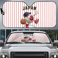 Japan Baseball Auto Sun Shade Japanese Flag Mascot Design