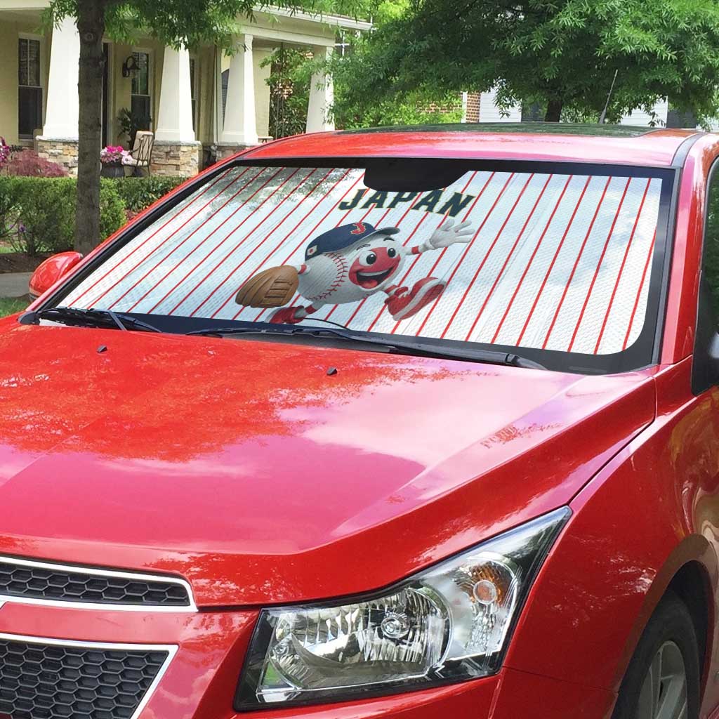 Japan Baseball Auto Sun Shade Japanese Flag Mascot Design