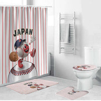 Japan Baseball Bathroom Set Japanese Flag Mascot Design