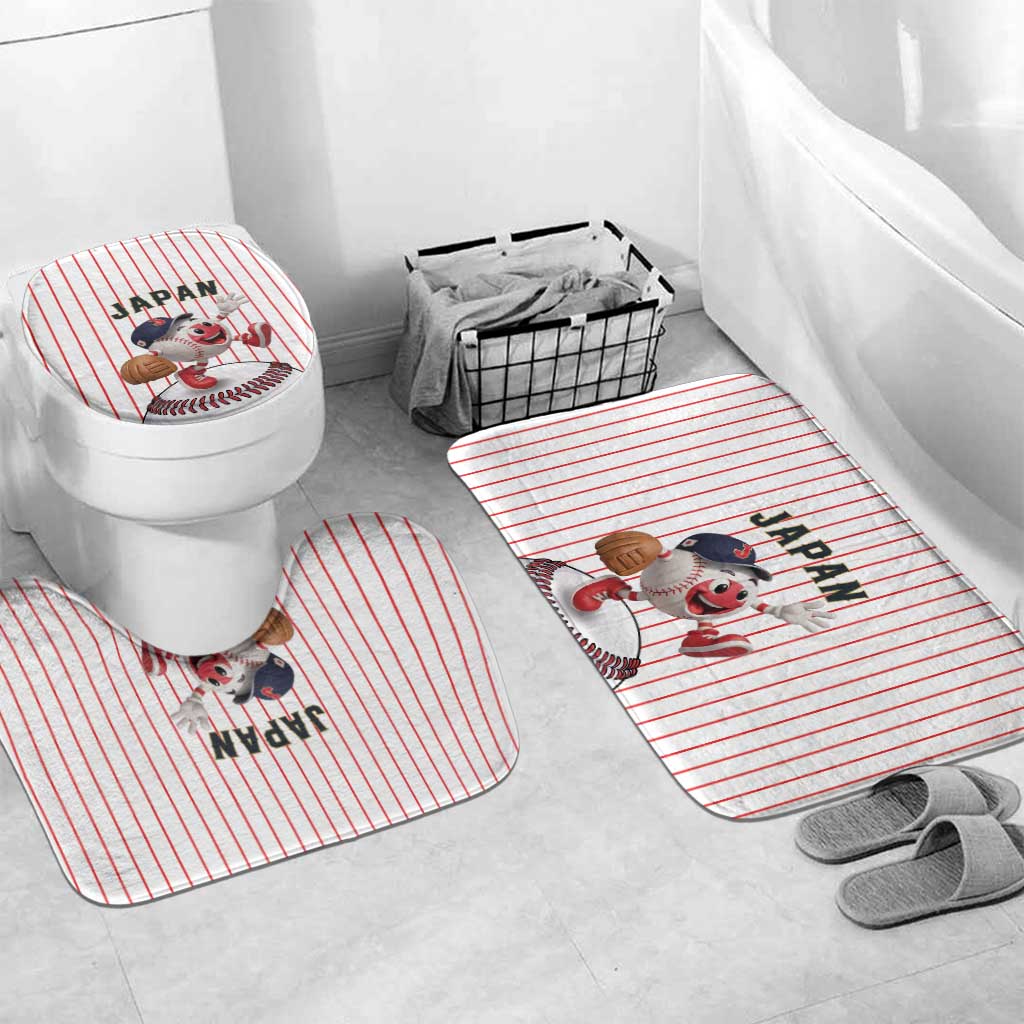 Japan Baseball Bathroom Set Japanese Flag Mascot Design