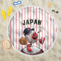 Japan Baseball Beach Blanket Japanese Flag Mascot Design
