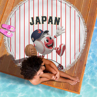 Japan Baseball Beach Blanket Japanese Flag Mascot Design