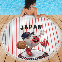 Japan Baseball Beach Blanket Japanese Flag Mascot Design