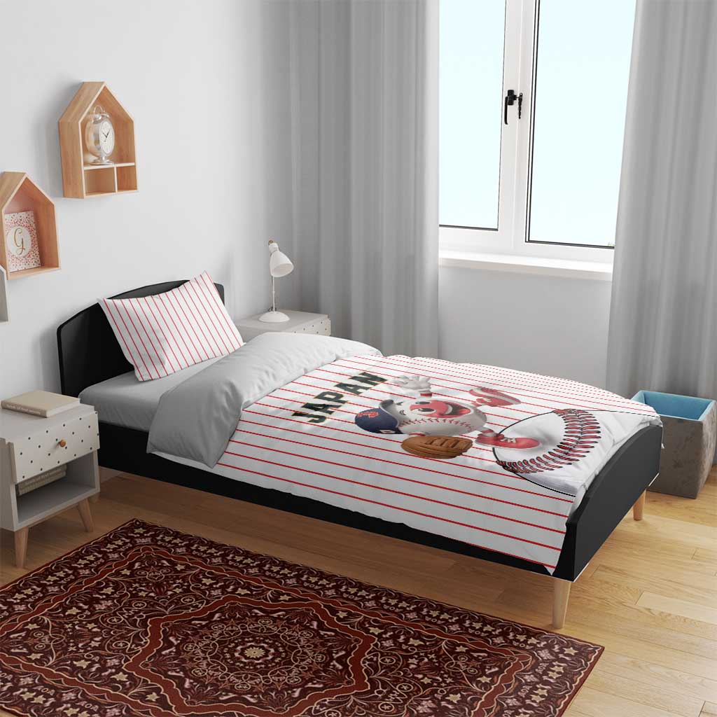 Japan Baseball Bedding Set Japanese Flag Mascot Design