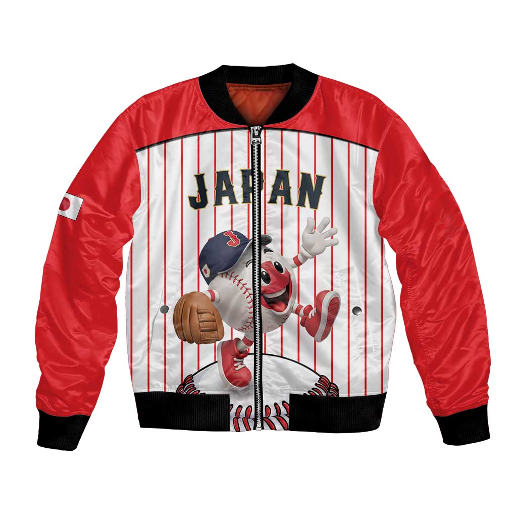 Japan Baseball Custom Bomber Jacket Japanese Flag Mascot Design