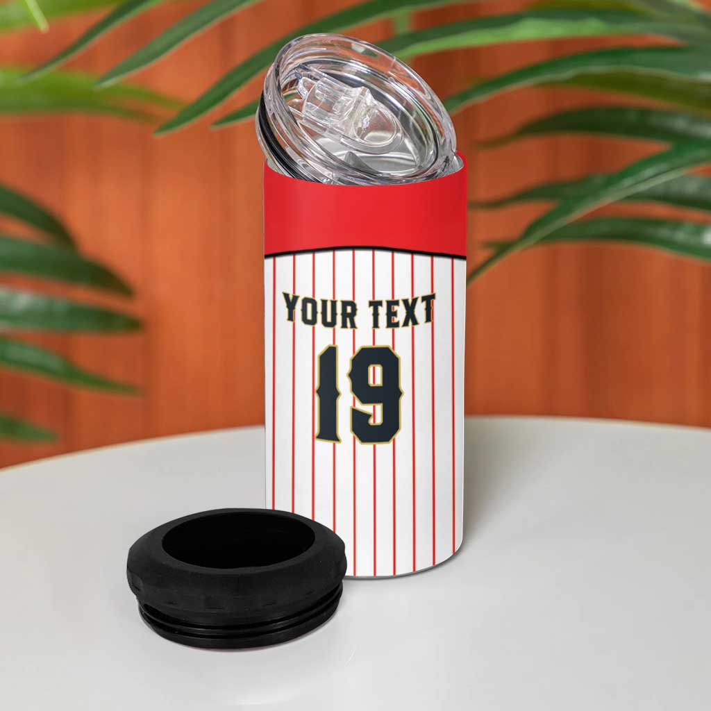 Japan Baseball Custom 4 in 1 Can Cooler Tumbler Japanese Flag Mascot Design