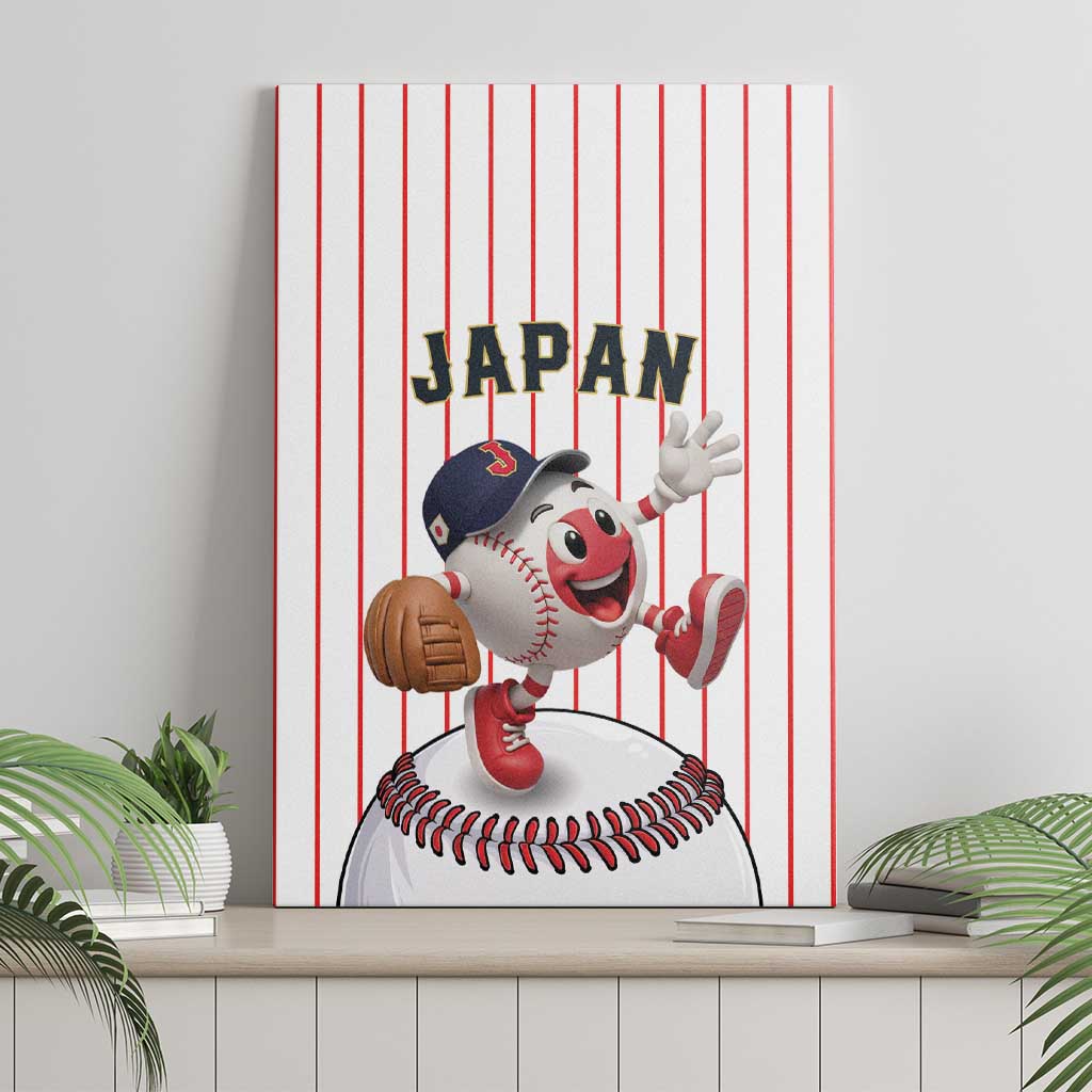 Japan Baseball Canvas Wall Art Japanese Flag Mascot Design