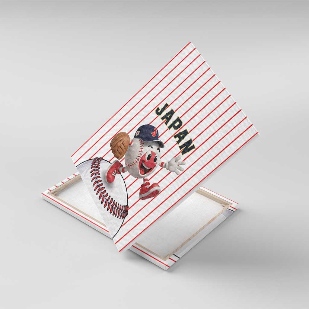 Japan Baseball Canvas Wall Art Japanese Flag Mascot Design