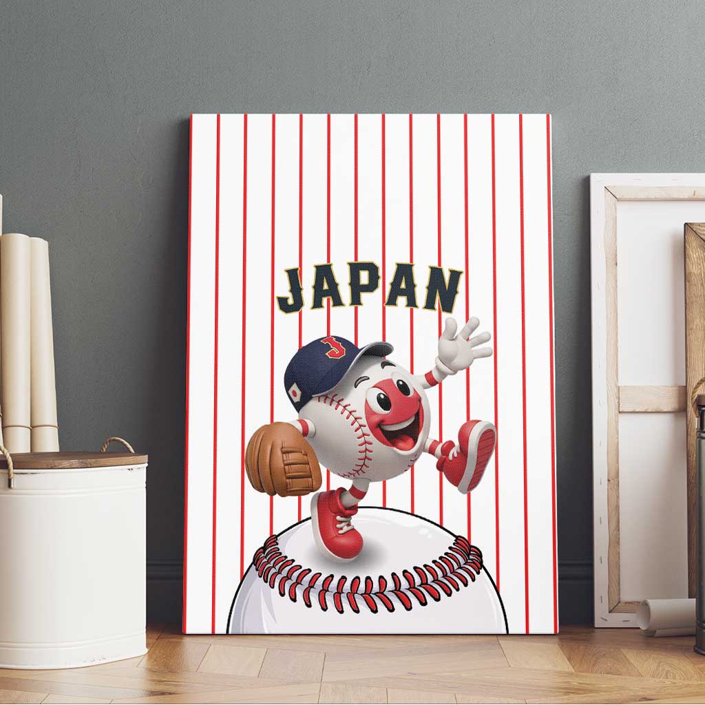 Japan Baseball Canvas Wall Art Japanese Flag Mascot Design