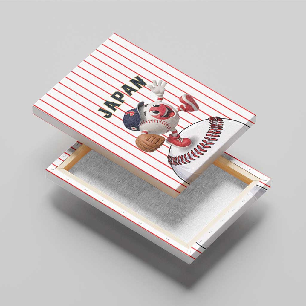 Japan Baseball Canvas Wall Art Japanese Flag Mascot Design